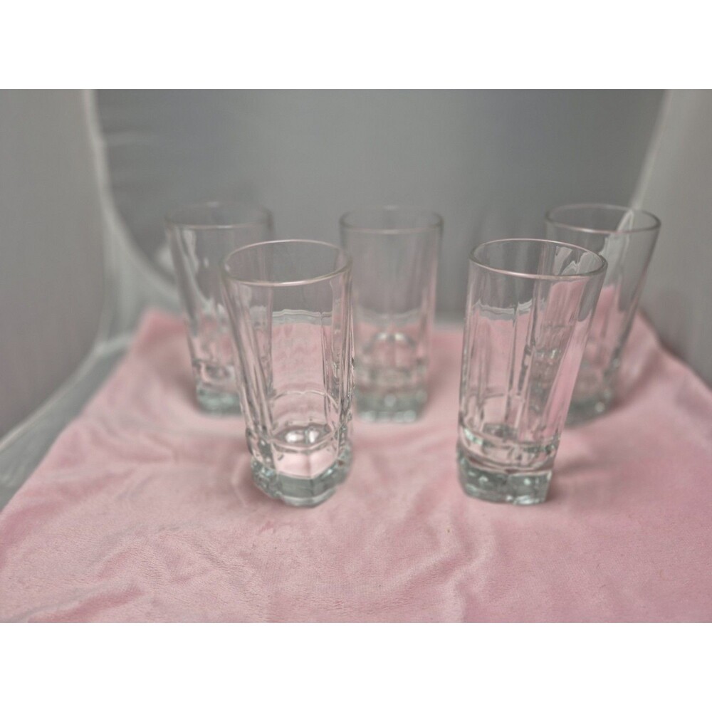 Libbey Squire Cooler Glasses Iced Tea Glass Tumblers 6.75” Heavy Base Set of 5